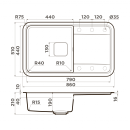 Кухонная мойка Omoikiri Tasogare 86-BE Artgranit/ваниль
