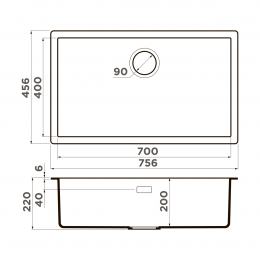 Кухонная мойка Omoikiri Yamakawa 75T-Integra-BL Tetogranit/черный