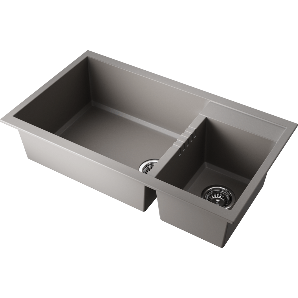 Кухонная мойка Omoikiri Tedori 86-2-LB-GR Tetogranit/leningrad grey