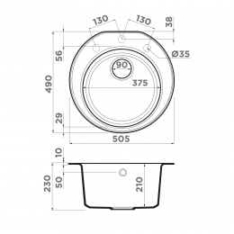 Кухонная мойка Omoikiri Miya 50-R-BL Tetogranit/черный