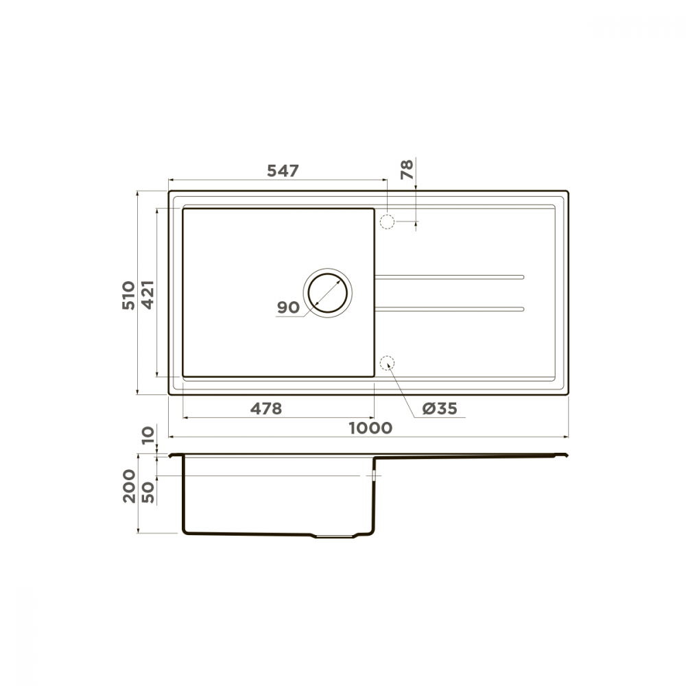 Кухонная мойка Omoikiri Tedori 100-WH Tetogranit/белый