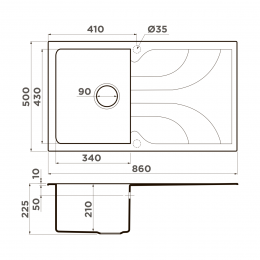 Кухонная мойка Omoikiri Yasugata 86-GR Tetogranit/leningrad grey