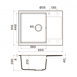 Кухонная мойка Omoikiri Daisen 65T-GR Tetogranit/leningrad grey