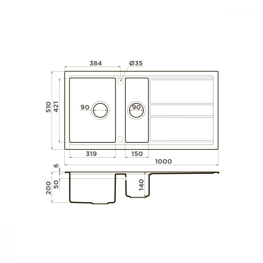 Кухонная мойка Omoikiri Kitagawa 100-2-GB Artceramic/графит