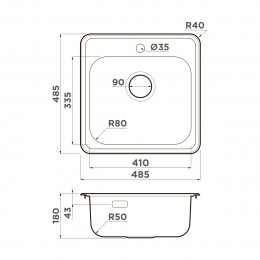 Кухонная мойка Omoikiri Notoro 48-SI Matt нерж.сталь/silver matt