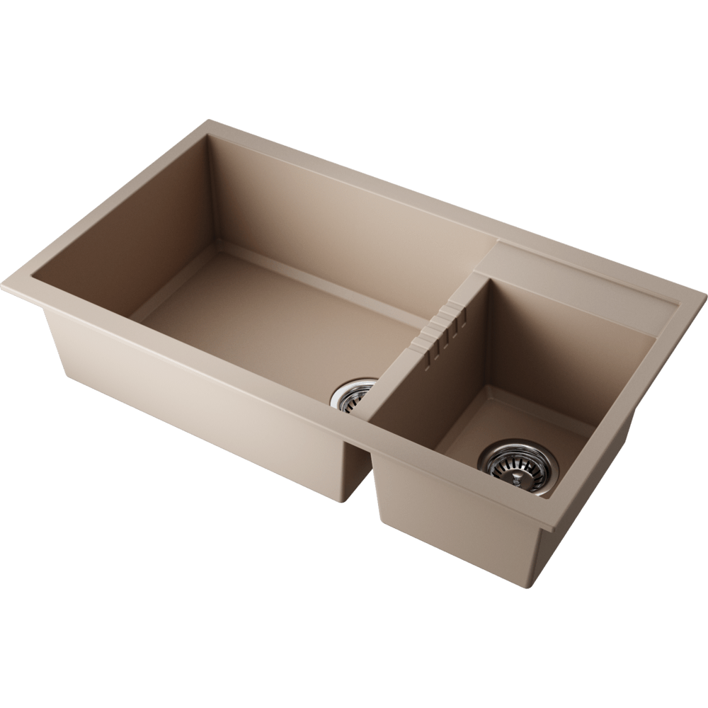 Кухонная мойка Omoikiri Tedori 86-2-LB-SA Tetogranit/бежевый
