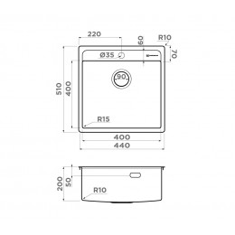 Кухонная мойка Omoikiri Daisen 44-IN нерж. сталь/нержавеющая сталь