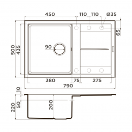 Кухонная мойка Omoikiri Sumi 79A-WH Artceramic/белый