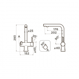 Смеситель для кухни Omoikiri Hotaru-GM-WH латунь/вороненая сталь/белый