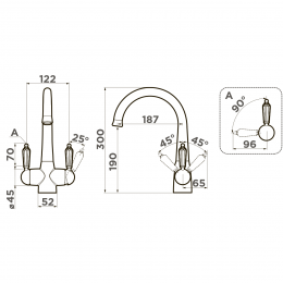 Смеситель для кухни Omoikiri Okinawa 2-AB-022 латунь/античная латунь
