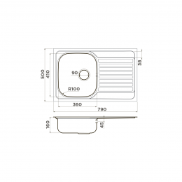 Кухонная мойка Omoikiri Kashiogawa 79-IN нерж. сталь/нержавеющая сталь