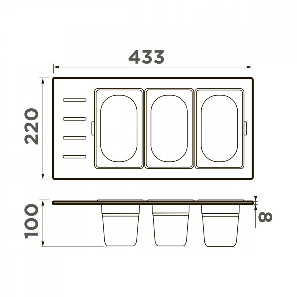 Контейнер Omoikiri DC-02-3-LG