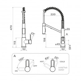 Смеситель для кухни Omoikiri Mikawa 2 Plus-GM латунь/вороненая сталь