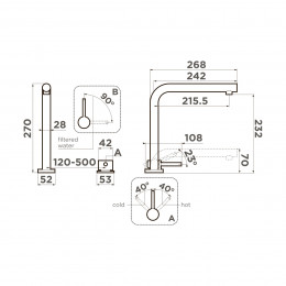 Смеситель для кухни Omoikiri Nara 2 Plus-GB латунь/графит