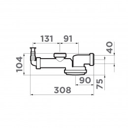Компактный сифон с гидрозатвором Omoikiri S-01
