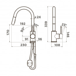 Смеситель для кухни Omoikiri Shinagawa-SB-C латунь/хром