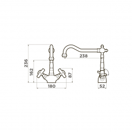Смеситель для кухни Omoikiri Tokigawa-AB-022 латунь/античная латунь