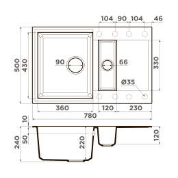 Кухонная мойка Omoikiri Sakaime 78-2-DC Tetogranit/темный шоколад