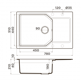 Кухонная мойка Omoikiri Yonaka 78-LB-GR Artgranit/leningrad grey