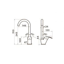 Смеситель для кухни Omoikiri Umi-DC латунь/темный шоколад