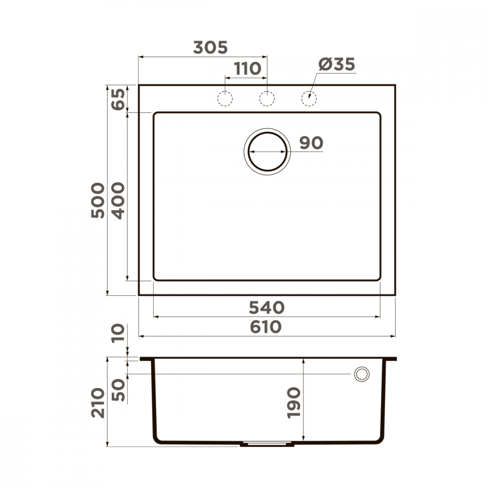 Кухонная мойка Omoikiri Bosen 61A-GB Artceramic/графит