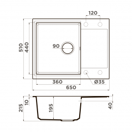 Кухонная мойка Omoikiri Daisen 65-SA Artgranit/бежевый