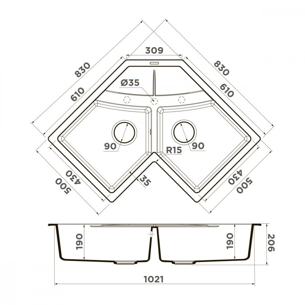 Кухонная мойка Omoikiri Sumi 83C-WH Tetogranit/белый