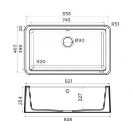 Кухонная мойка Omoikiri Tarento 83-BL Tetogranit/черный