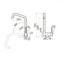 Смеситель для кухни Omoikiri Mori-C латунь/хром