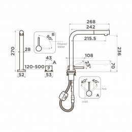 Смеситель для кухни Omoikiri Nara 2 Plus-S-C латунь/хром