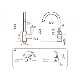 Смеситель для кухни Omoikiri Shinagawa 2 Plus-LG латунь/светлое золото