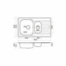 Кухонная мойка Omoikiri Kashiogawa 86-2-IN нерж. сталь/нержавеющая сталь