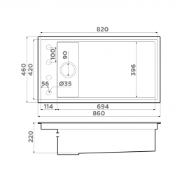 Кухонная мойка Omoikiri Kinaru Pro 86-U/I-DO Artceramic/deep ocean