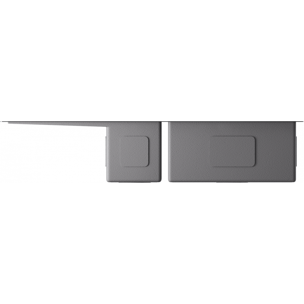 Кухонная мойка Omoikiri Akisame 100-2-R-GM нерж. сталь/вороненая сталь