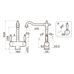 Смеситель для кухни Omoikiri Amagasaki-PL латунь/платина