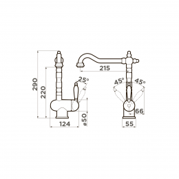 Смеситель для кухни Omoikiri Kyoto-G латунь/золото