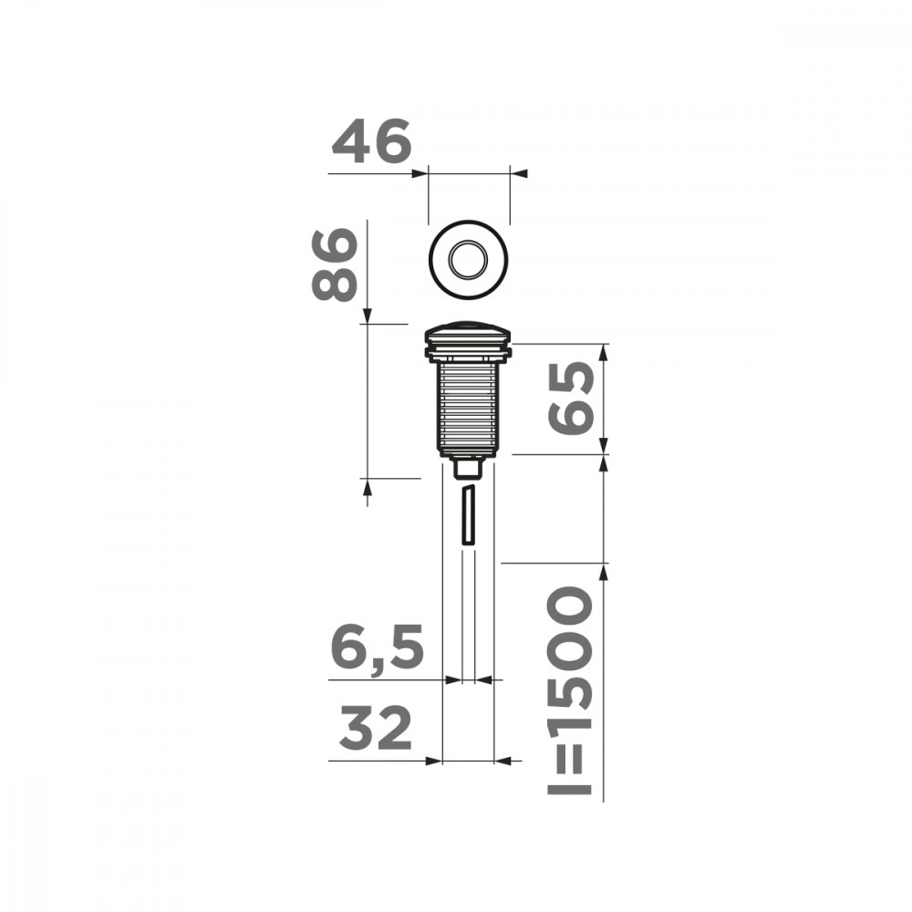 Пневматическая кнопка для измельчителя Omoikiri SW-01-AB022