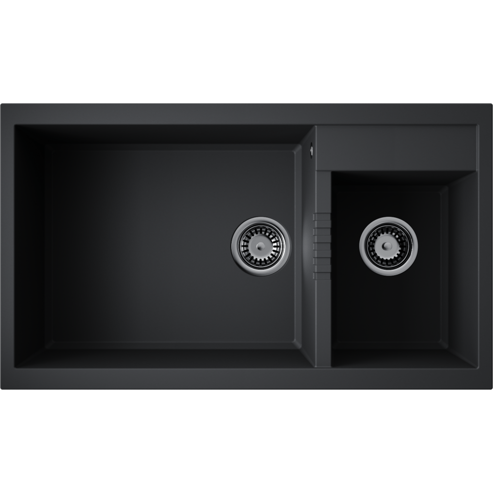 Кухонная мойка Omoikiri Tedori 86-2-LB-BL Tetogranit/черный