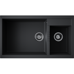 Кухонная мойка Omoikiri Tedori 86-2-LB-BL Tetogranit/черный
