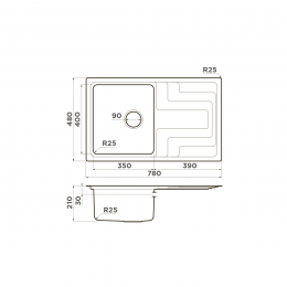 Кухонная мойка Omoikiri Mizu 78-IN нерж. сталь/нержавеющая сталь