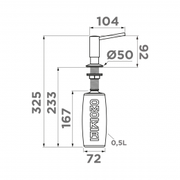 Дозатор Omoikiri OM-02-P-CH латунь/шампань