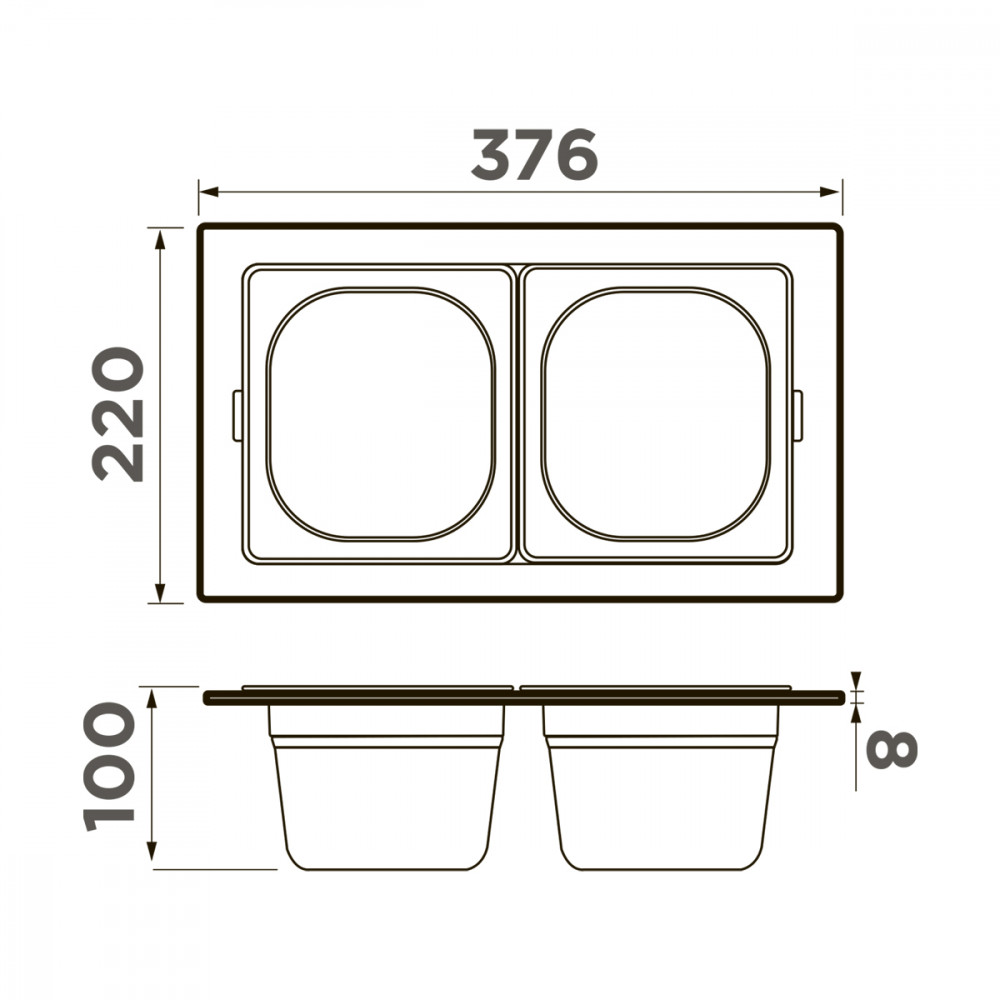 Контейнер Omoikiri DC-04-2-IN