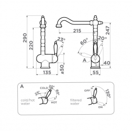 Смеситель для кухни Omoikiri Kyoto 2 Plus-G латунь/золото