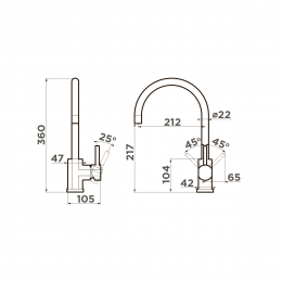 Смеситель для кухни Omoikiri Wakayama-C латунь/хром
