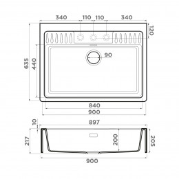 Кухонная мойка Omoikiri Kinokawa 90-GB Artceramic/графит