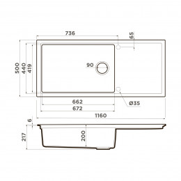 Кухонная мойка Omoikiri Sintesi 116-GR Artceramic/leningrad grey