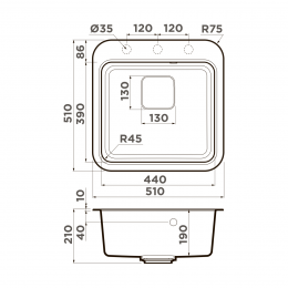 Кухонная мойка Omoikiri Tasogare 51-BE Artgranit/ваниль