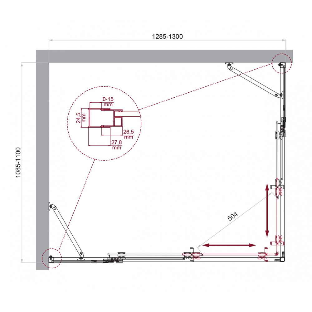 Душевой уголок BELBAGNO LUCE-AH-22