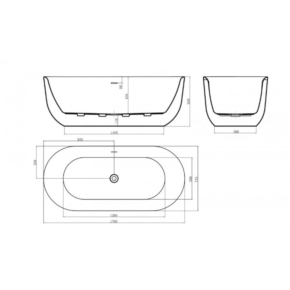 Ванна акриловая отдельностоящая BelBagno BB706