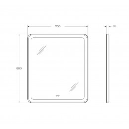 Зеркало MULTICOLORE со встроенной разноцветной подсветкой RGB и сенсорным выключателем